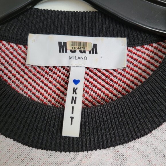 MSGM Color Blocked Horizontal Striped Knit Long Sleeve Crewneck Sweater Medium - Picture 14 of 17